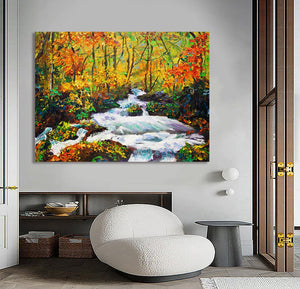Pine Stretched  Framed 1 Panel - Maple in Autumn