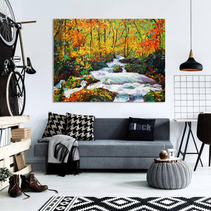 Pine Stretched  Framed 1 Panel - Maple in Autumn