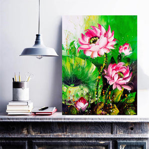 Pine Stretched  Framed 1 Panel - Lotus