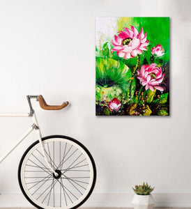 Pine Stretched  Framed 1 Panel - Lotus