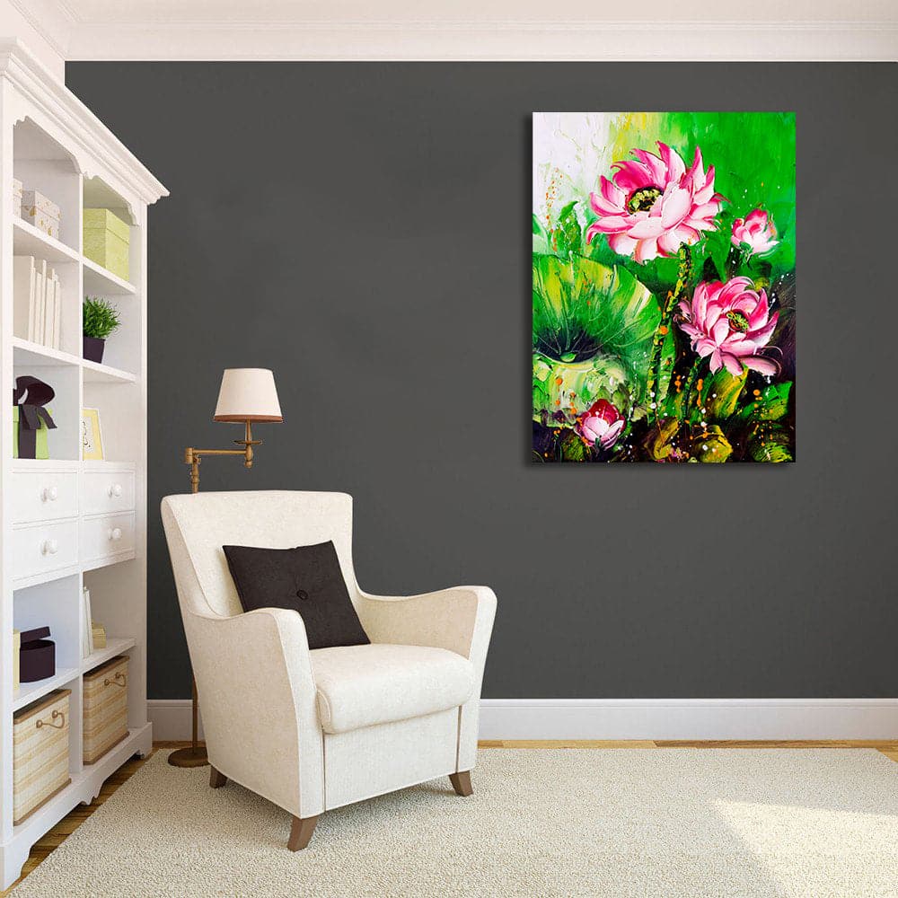 Pine Stretched  Framed 1 Panel - Lotus