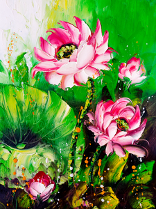 Pine Stretched  Framed 1 Panel - Lotus