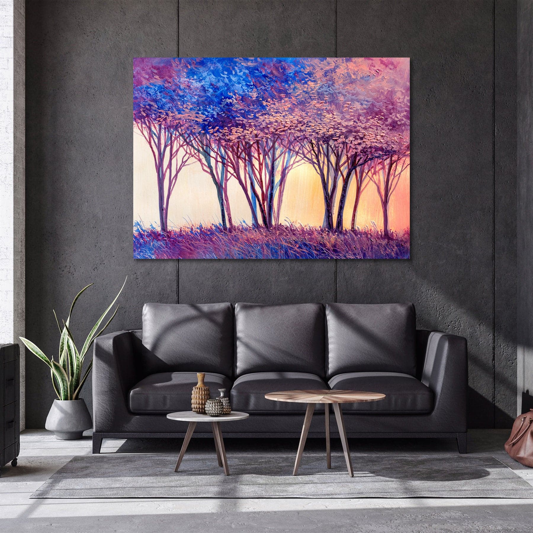 Pine Stretched  Framed 1 Panel - Colorful Trees