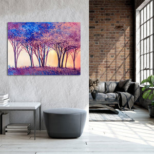 Pine Stretched  Framed 1 Panel - Colorful Trees