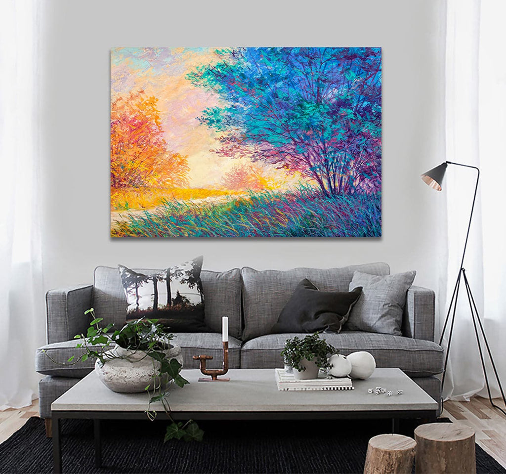 Pine Stretched  Framed 1 Panel - Colorful Autumn Trees