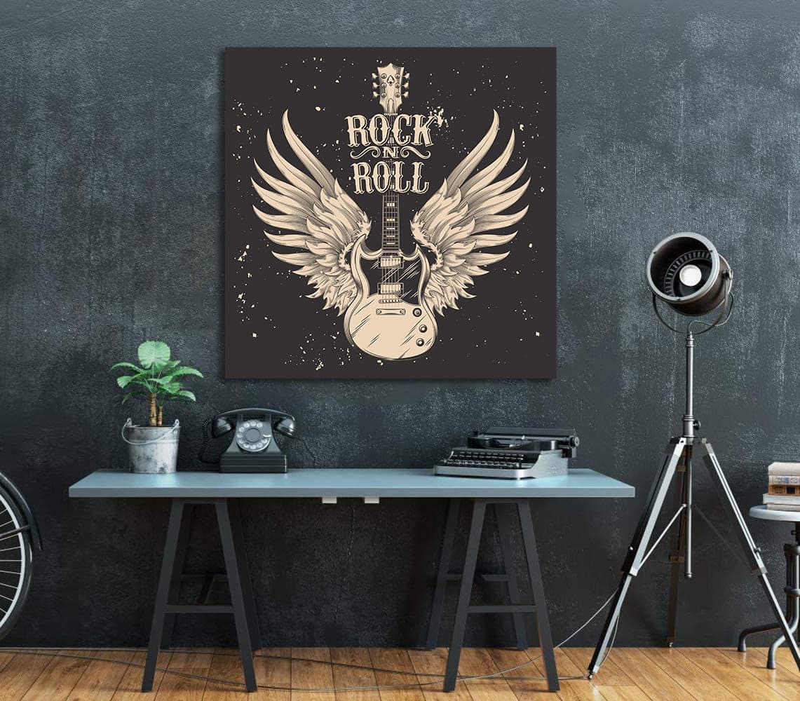 Pine Stretched  Framed 1 Panel - Rock