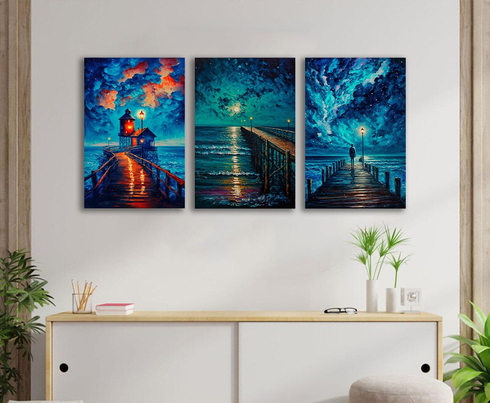 Framed 3 Panels - Masterpiece Coastal
