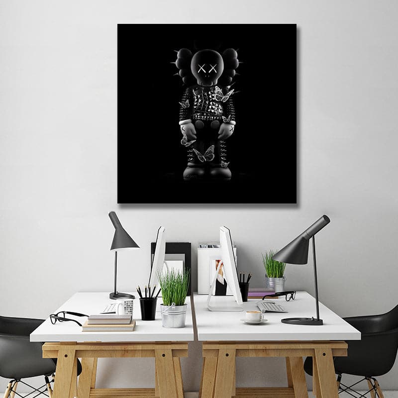Pine Stretched  Framed 1 Panel - Kaws
