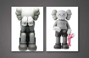 Pine Stretched  Framed 2 Panels - Kaws