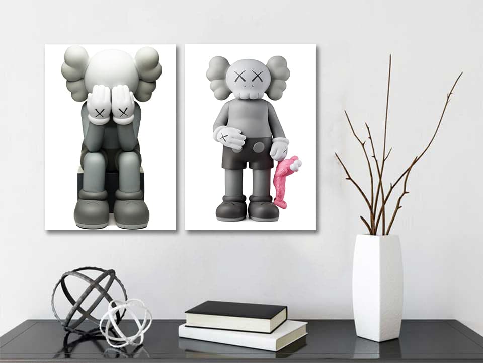 Framed 2 Panels - Kaws