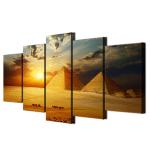Framed 5 Panels - Egypt Pyramid