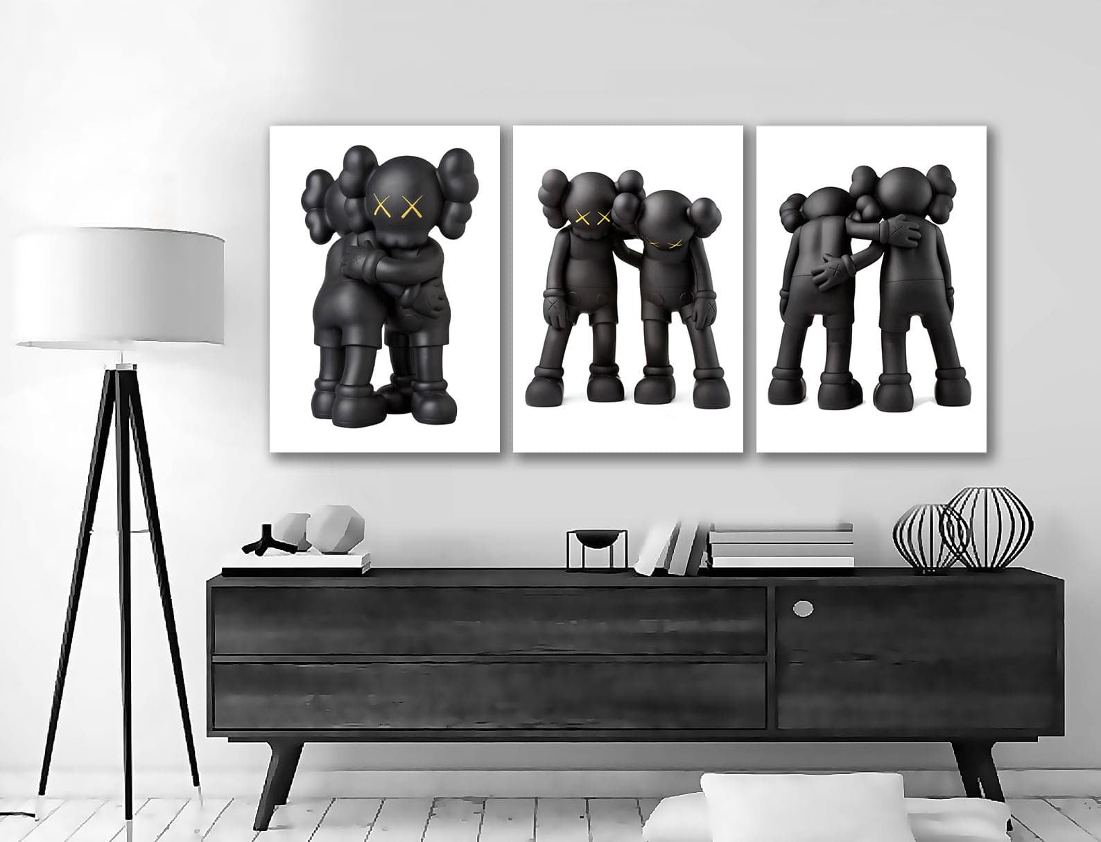 Framed 3 Panels - Kaws