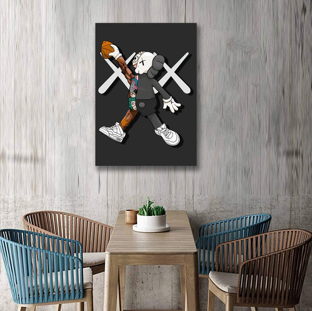 Pine Stretched  Framed 1 Panel - Kaws