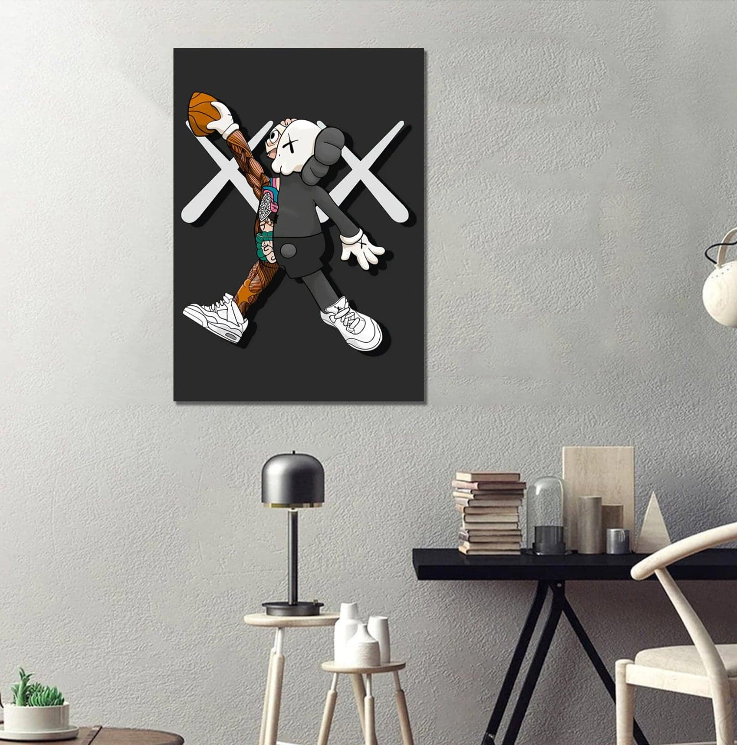 Pine Stretched  Framed 1 Panel - Kaws