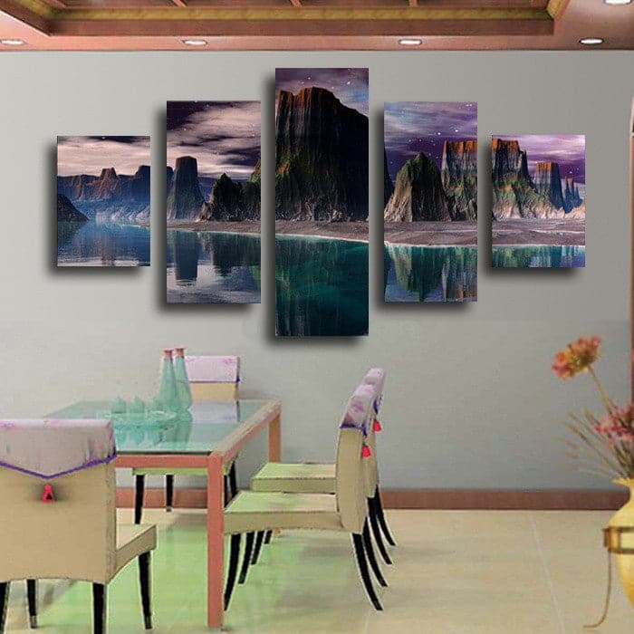 Pine Stretched  Framed 5 Panels - Landscape