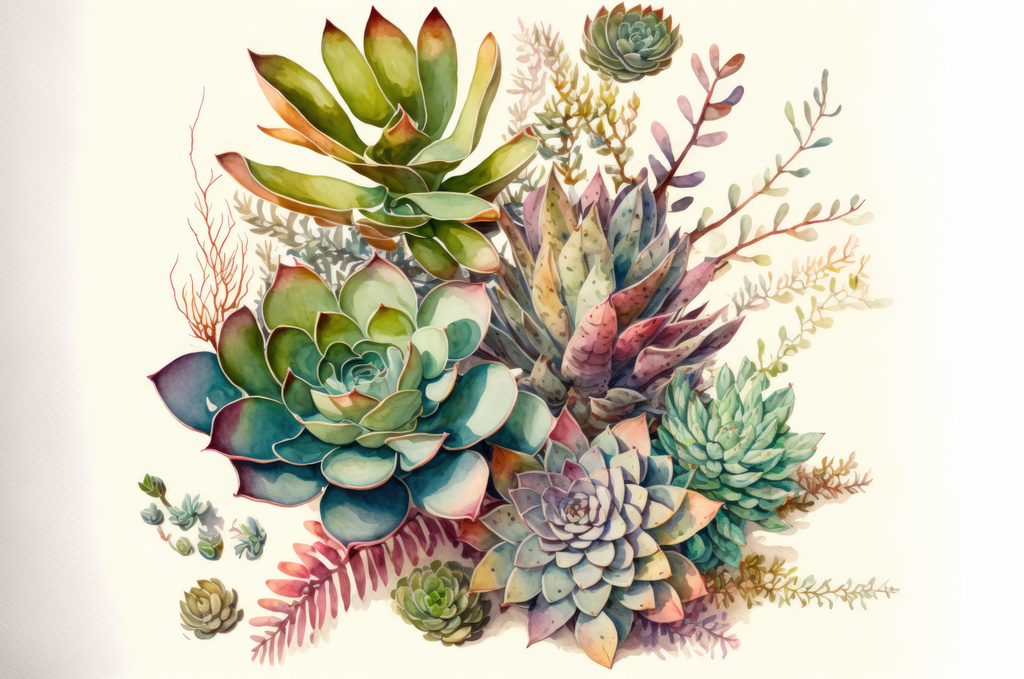 Pine Stretched  Framed 1 Panel - Succulents