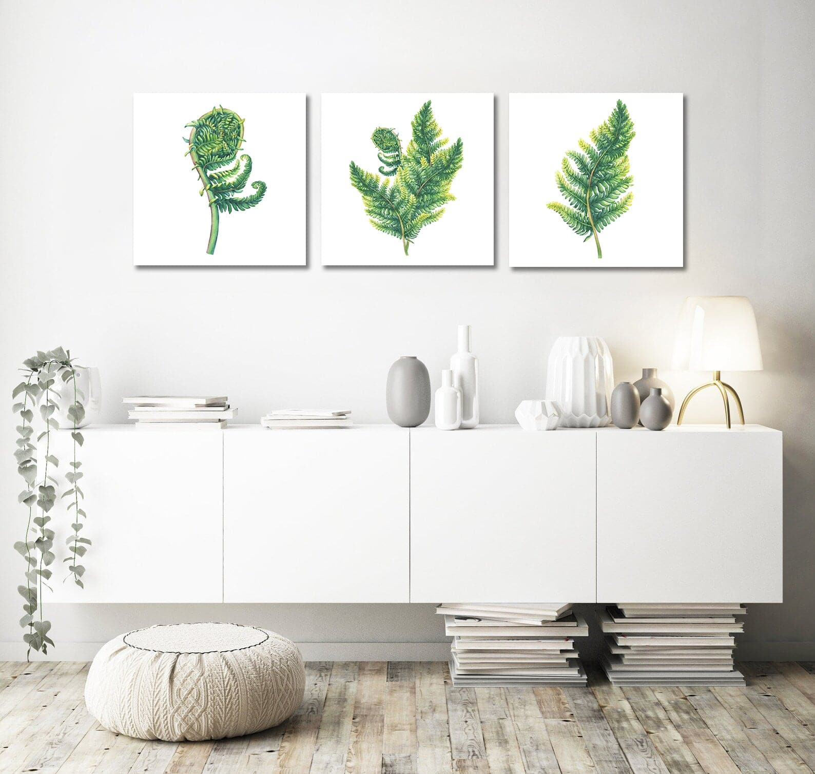 Framed 3 Panels - Ferns