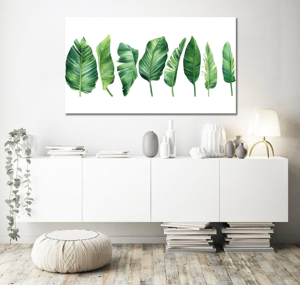 Pine Stretched  Framed 1 Panel - Palm Leaves