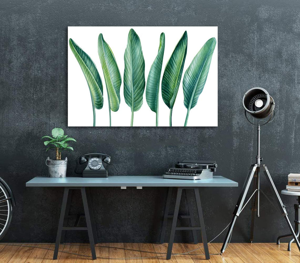 Pine Stretched  Framed 1 Panel - Banana Palm Leaves