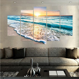 Framed 5 Panels - Seascape