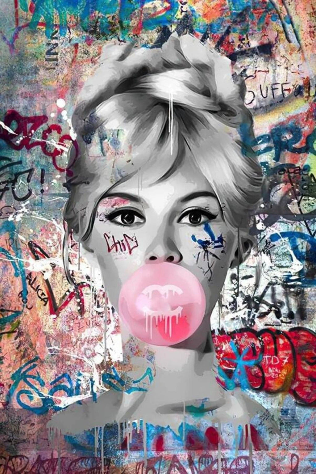 Pine Stretched  Framed 1 Panel - Brigitte Bardot