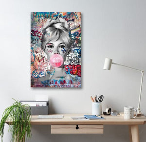 Pine Stretched  Framed 1 Panel - Brigitte Bardot