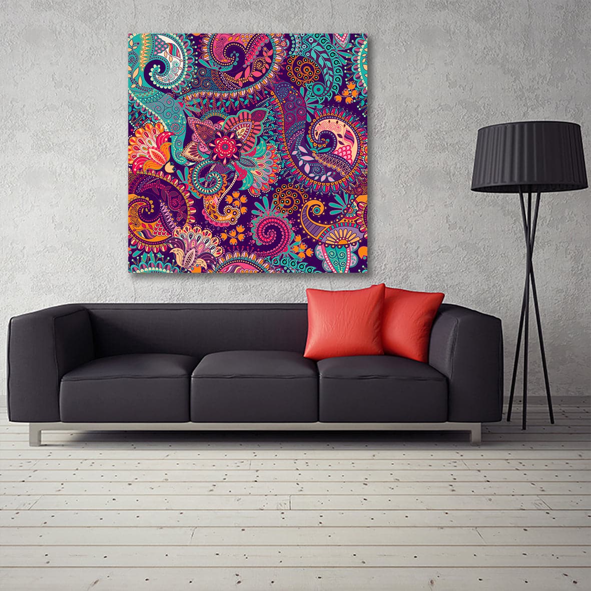 Framed 1 Panel - Paisley Seamless Pattern