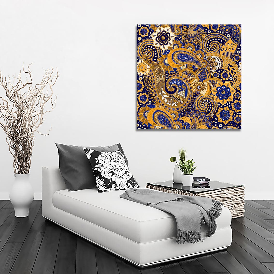 Framed 1 Panel - Paisley Seamless Pattern