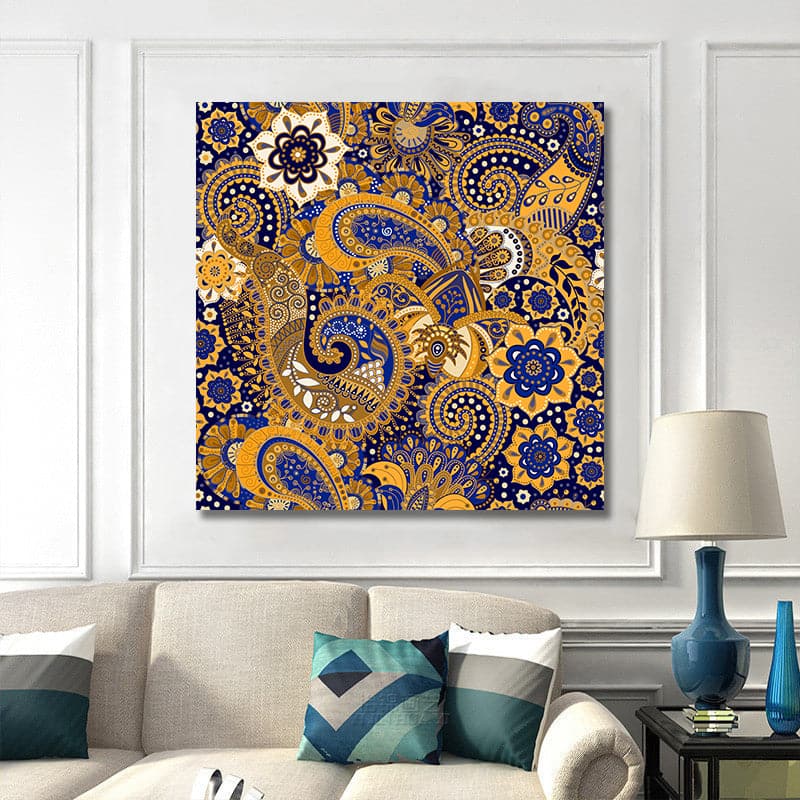 Framed 1 Panel - Paisley Seamless Pattern