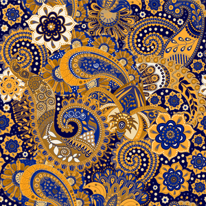 Framed 1 Panel - Paisley Seamless Pattern