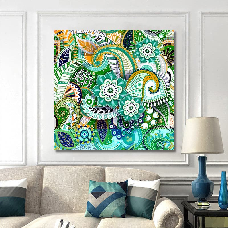 Framed 1 Panel - Paisley Seamless Pattern