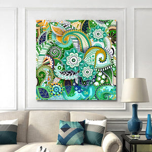 Framed 1 Panel - Paisley Seamless Pattern