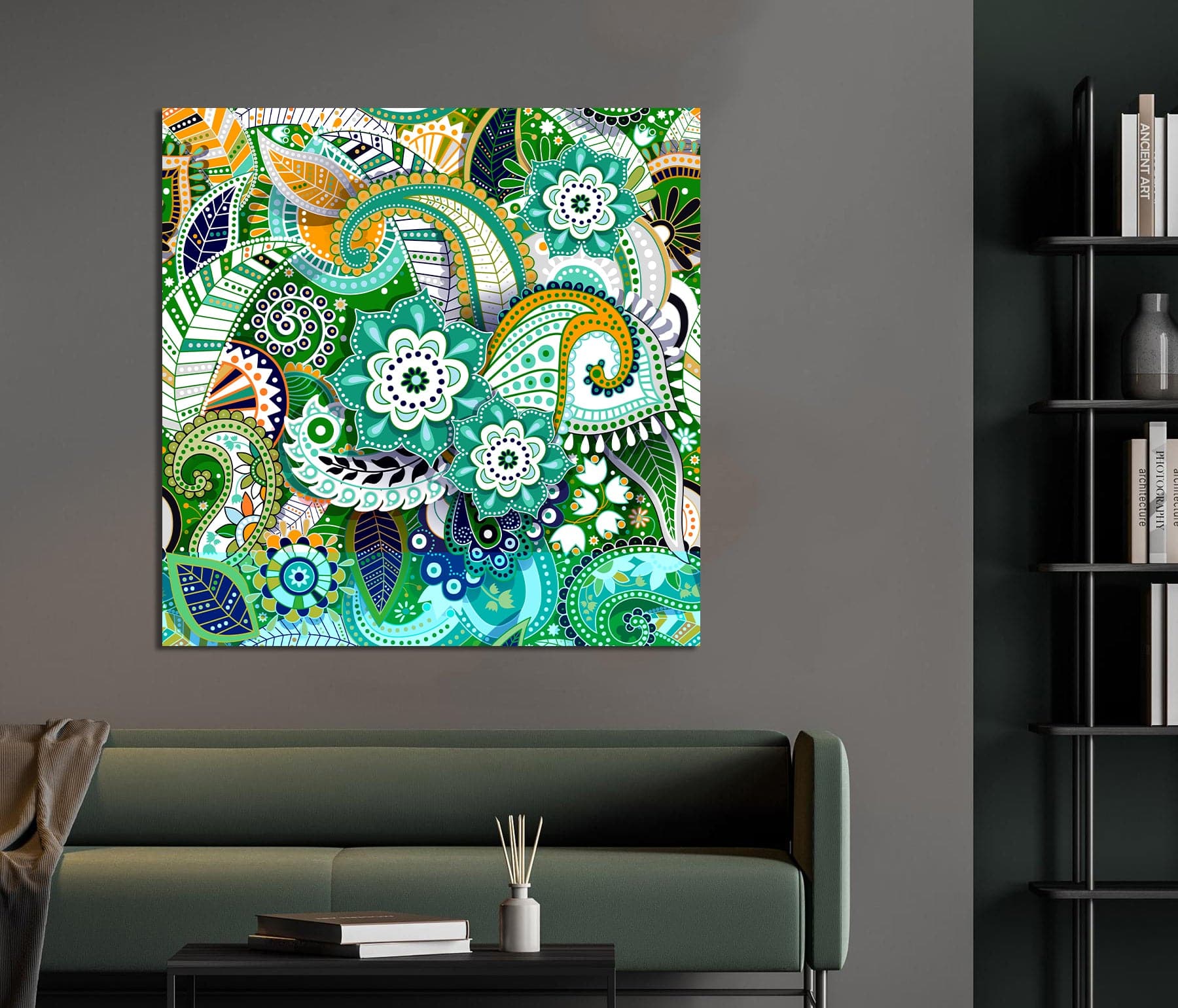 Framed 1 Panel - Paisley Seamless Pattern