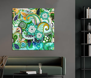 Framed 1 Panel - Paisley Seamless Pattern