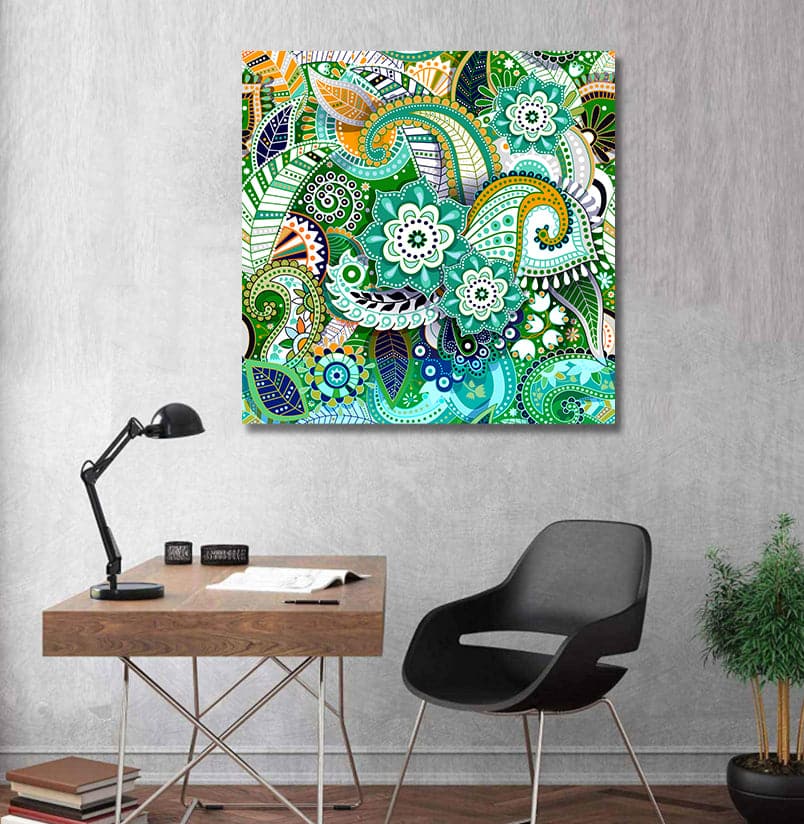 Framed 1 Panel - Paisley Seamless Pattern