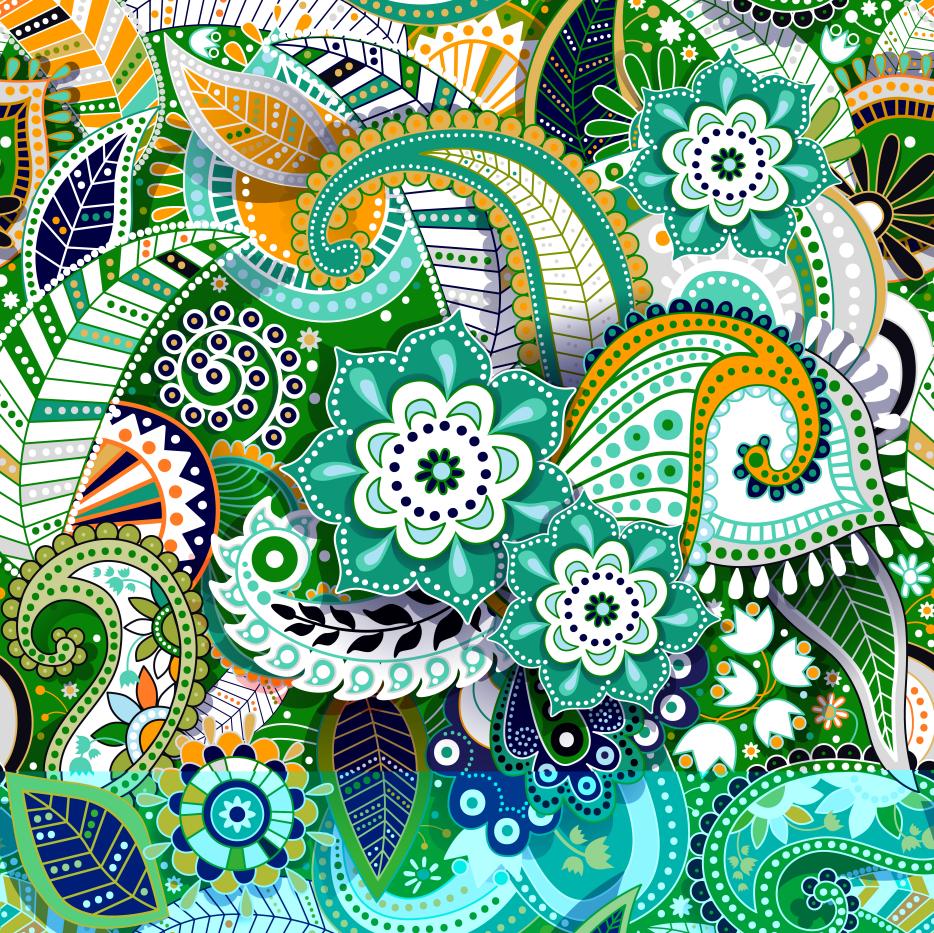 Framed 1 Panel - Paisley Seamless Pattern