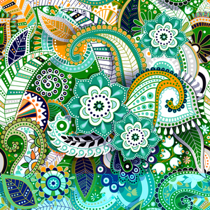Framed 1 Panel - Paisley Seamless Pattern