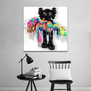 Pine Stretched  Framed 1 Panel - Kaws