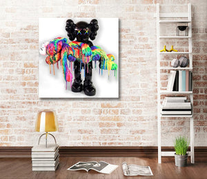 Pine Stretched  Framed 1 Panel - Kaws