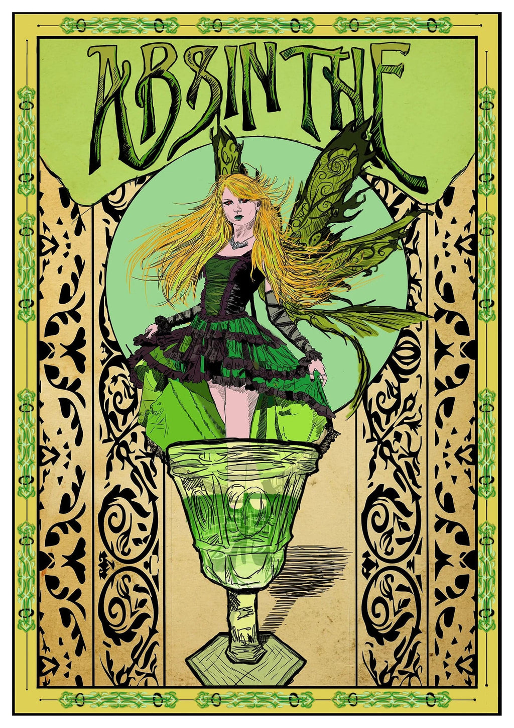 Framed 1 Panel - Absinthe