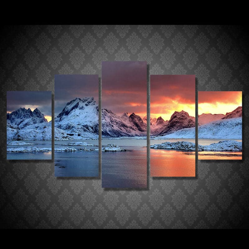Pine Stretched  Framed 5 Panels - Landscape