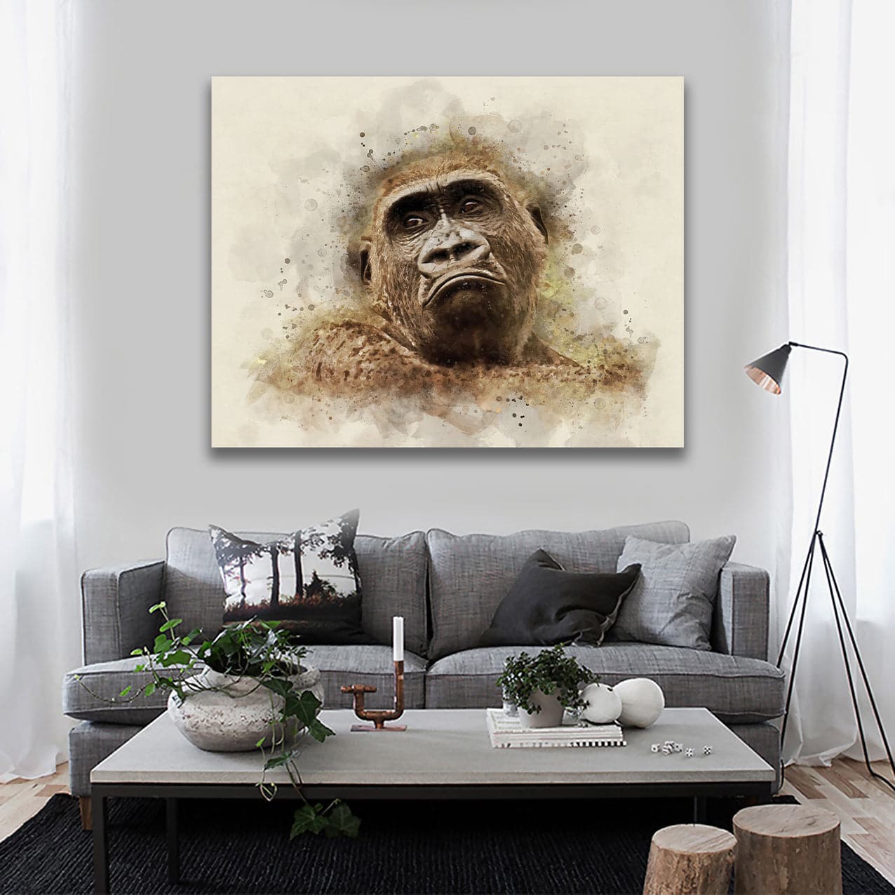 Pine Stretched  Framed 1 Panel - Gorilla
