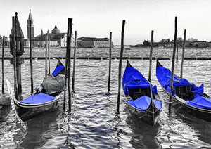 Pine Stretched  Framed 1 Panel - Italy Gondolas