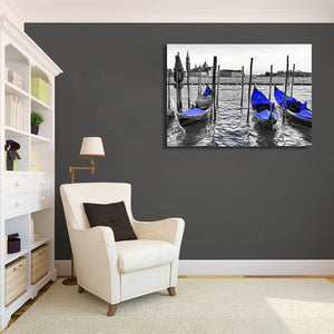 Pine Stretched  Framed 1 Panel - Italy Gondolas