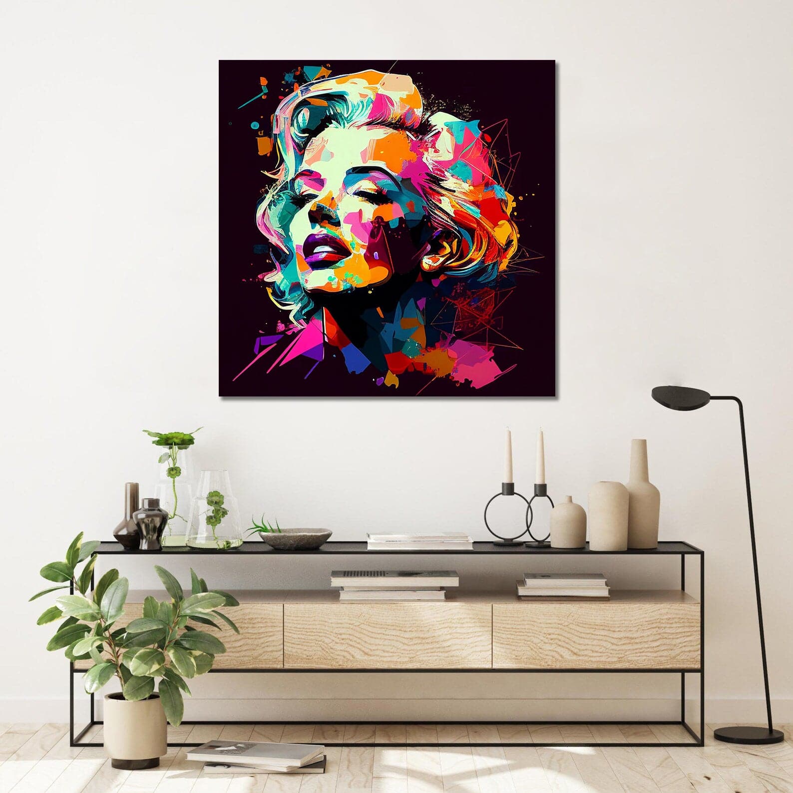 Pine Stretched  Framed 1 Panel - Marilyn Monroe