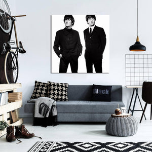 Pine Stretched  Framed 1 Panel - The Beatles John & Paul