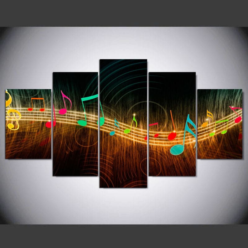 Pine Stretched  Framed 5 Panels - Melody