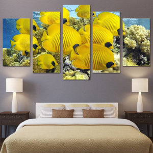 Framed 5 Panels - Fish