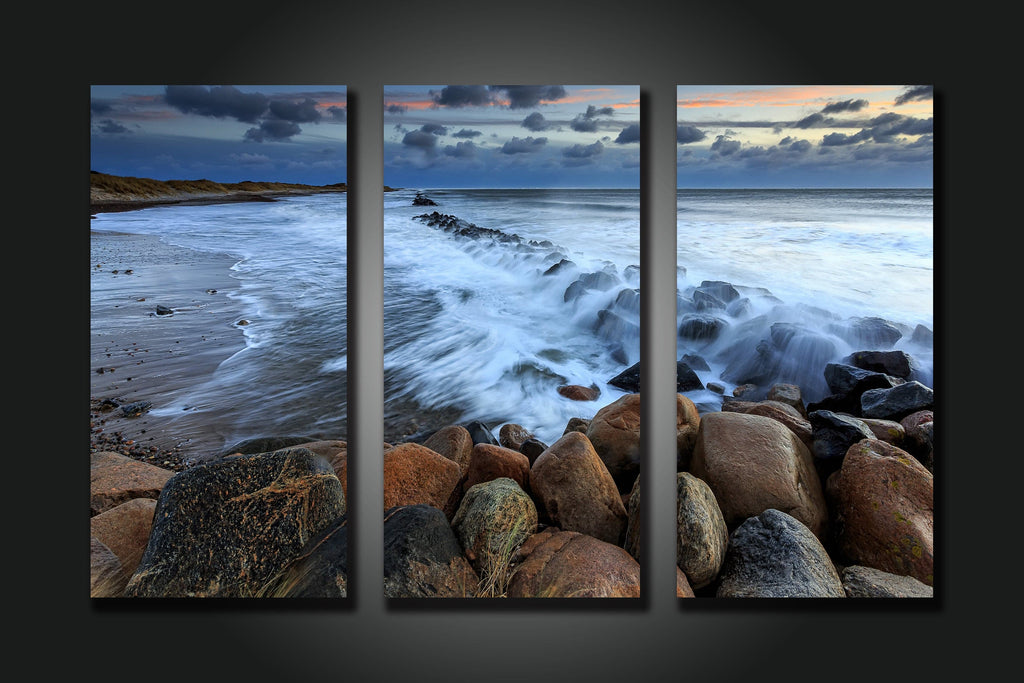 Pine Stretched  Framed 3 Panels - Seascape