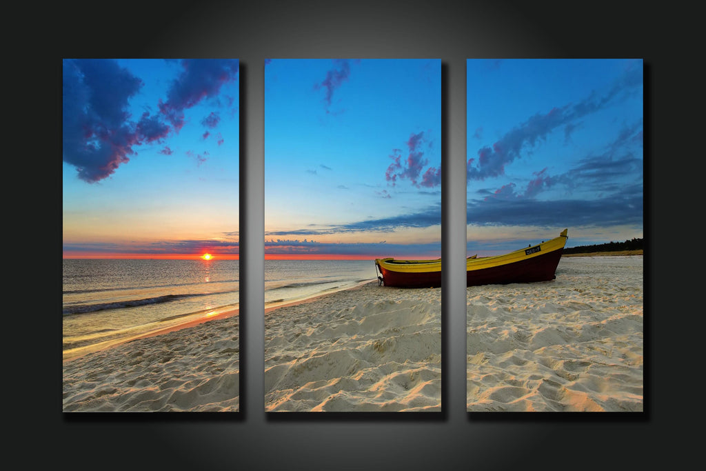 Pine Stretched  Framed 3 Panels - Seascape